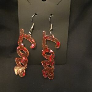 Sparkling Red Love Earrings